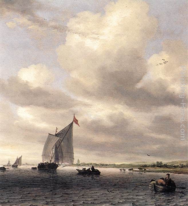 Seascape painting - Salomon van Ruysdael Seascape art painting